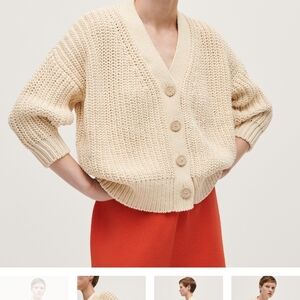 Babaa Women's Rib Cotton Cardigan - Cream